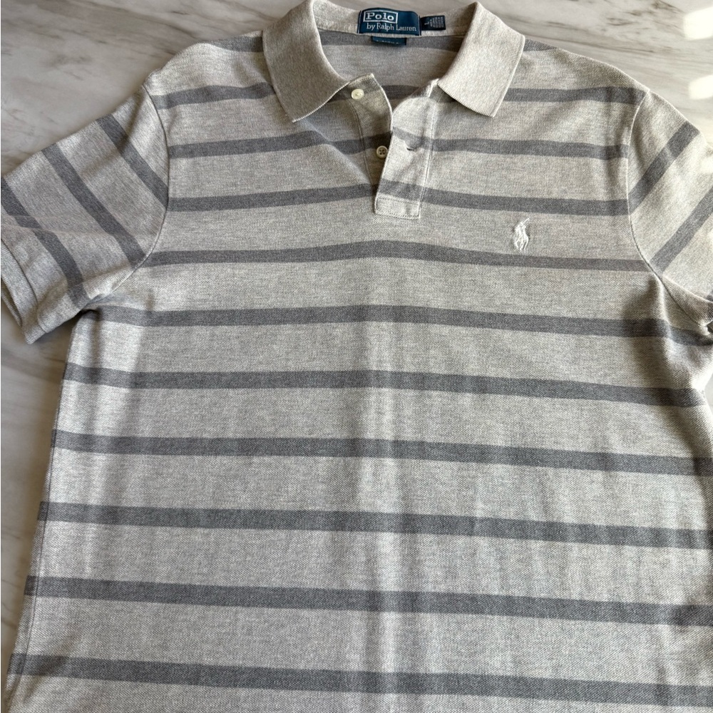 Polo by Ralph Lauren Gray Striped Men's Shirt